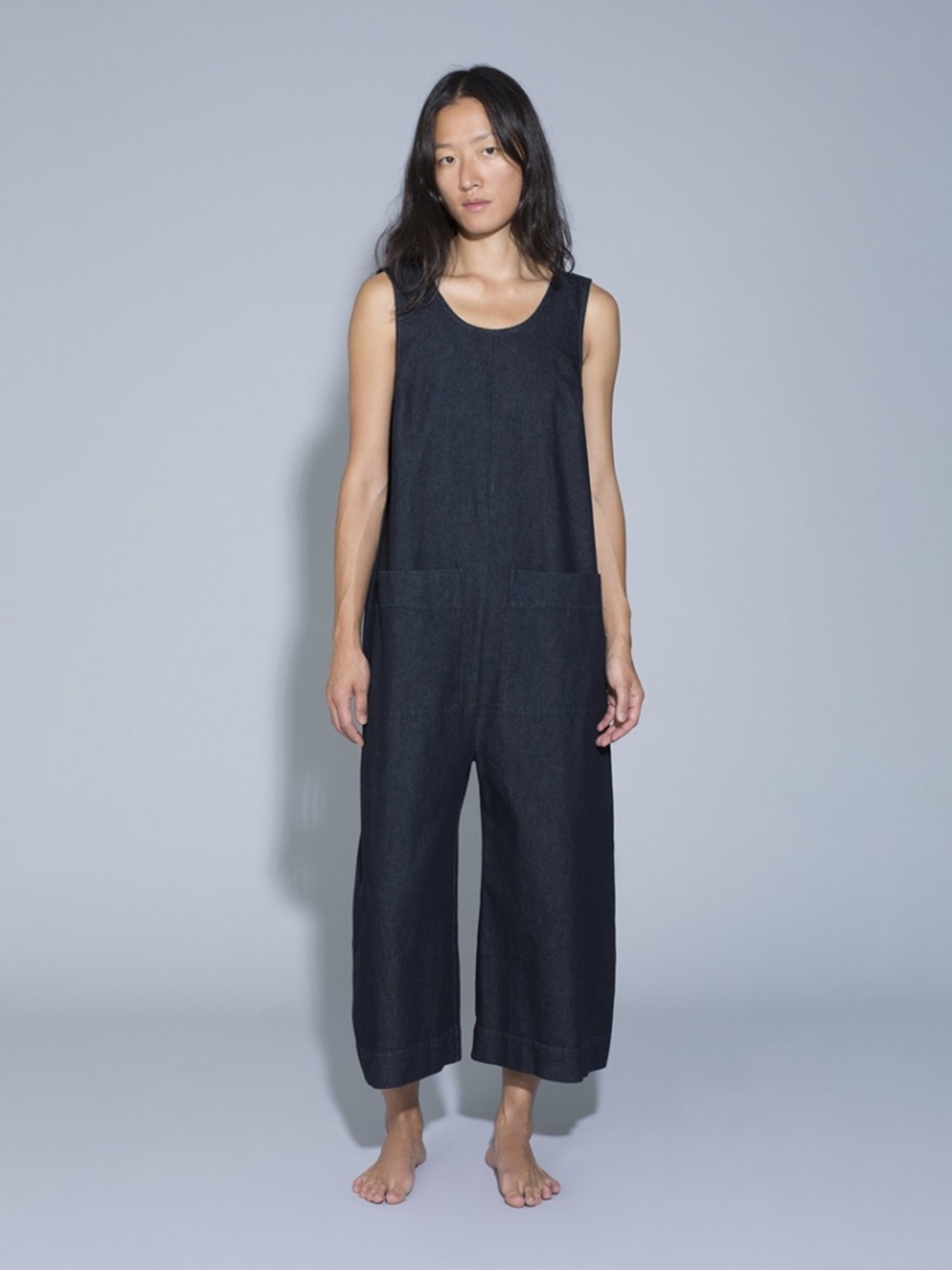 Ilana Kohn milo deep indigo cotton jumpsuit boxy navy no.6 la garconne XS S $320